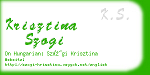 krisztina szogi business card